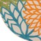 Homeroots 4 ft. Round Orange Floral Outdoor Area Rug 384634 - alternate 9